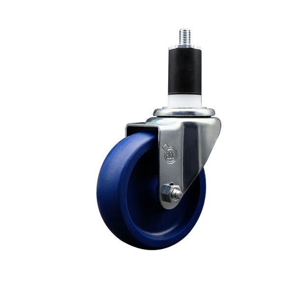 4'' SS Solid Poly Wheel Swivel 1-1/2'' Expanding Stem Caster